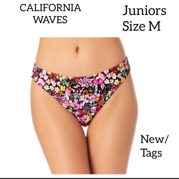 CALIFORNIA WAVES HIPSTER BIKINI BOTTOMS JUNIORS SIZE M NEW WITH TAGS - Picture 1 of 9